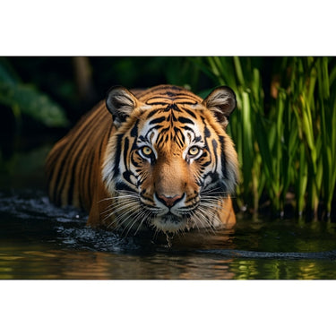 Tiger in Water Canvas